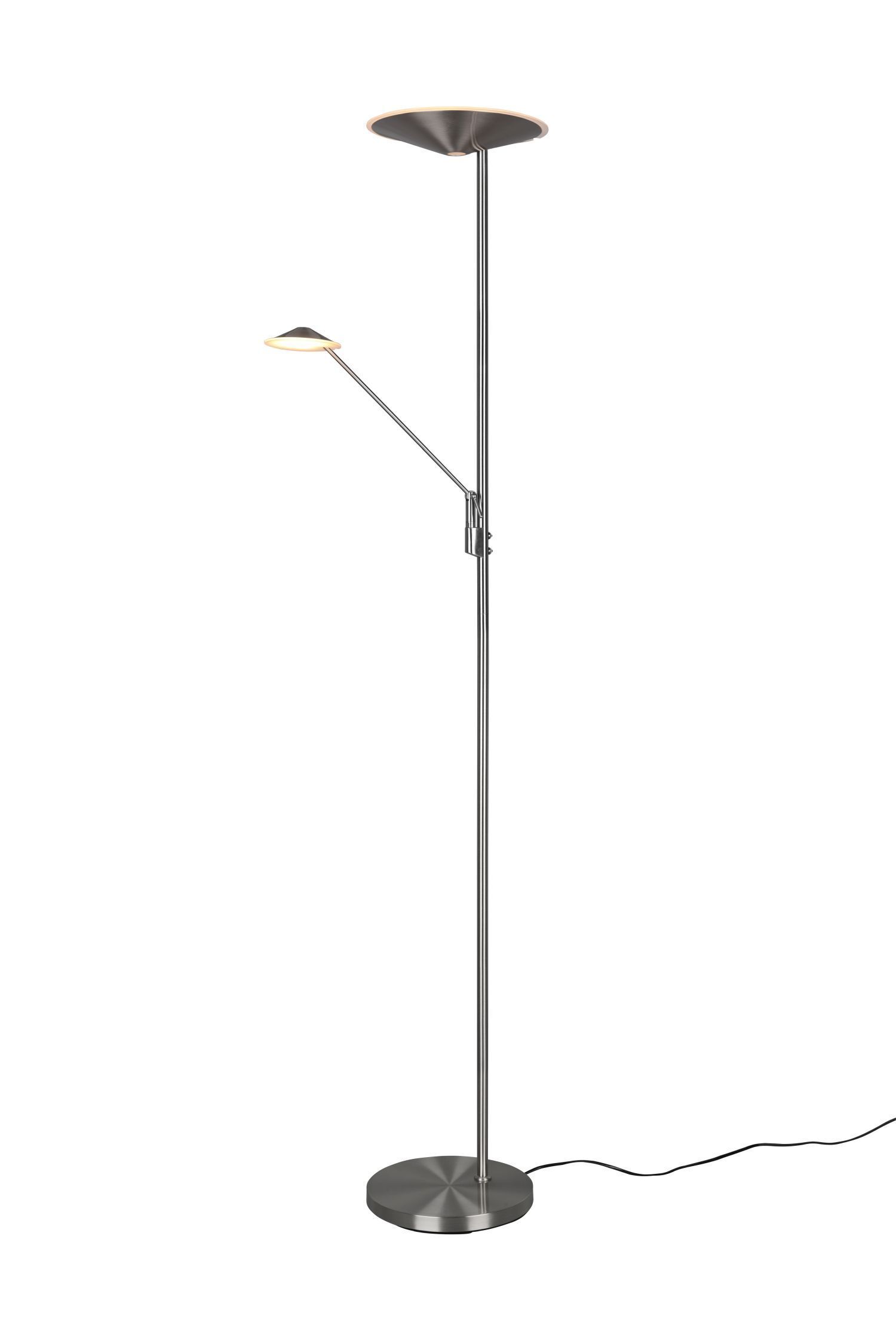 Lampadaire LED flexible à intensité variable 180 cm en nickel