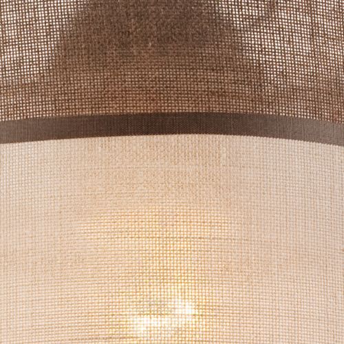 Plafonnier de salon BLAINE Bois Tissu Marron
