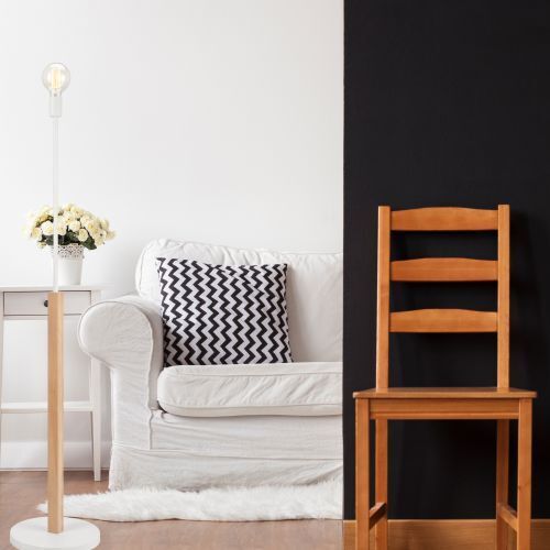 Lampadaire DIALIA blanc rond 148cm salon