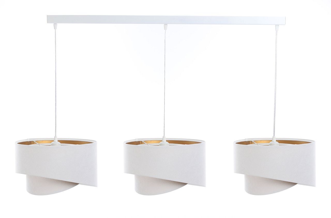 Suspension tissu 3 flammes blanc or E27 aspect velours Pflanze, Pflanze im Topf, Papier, Zimmer, Duscharmatur