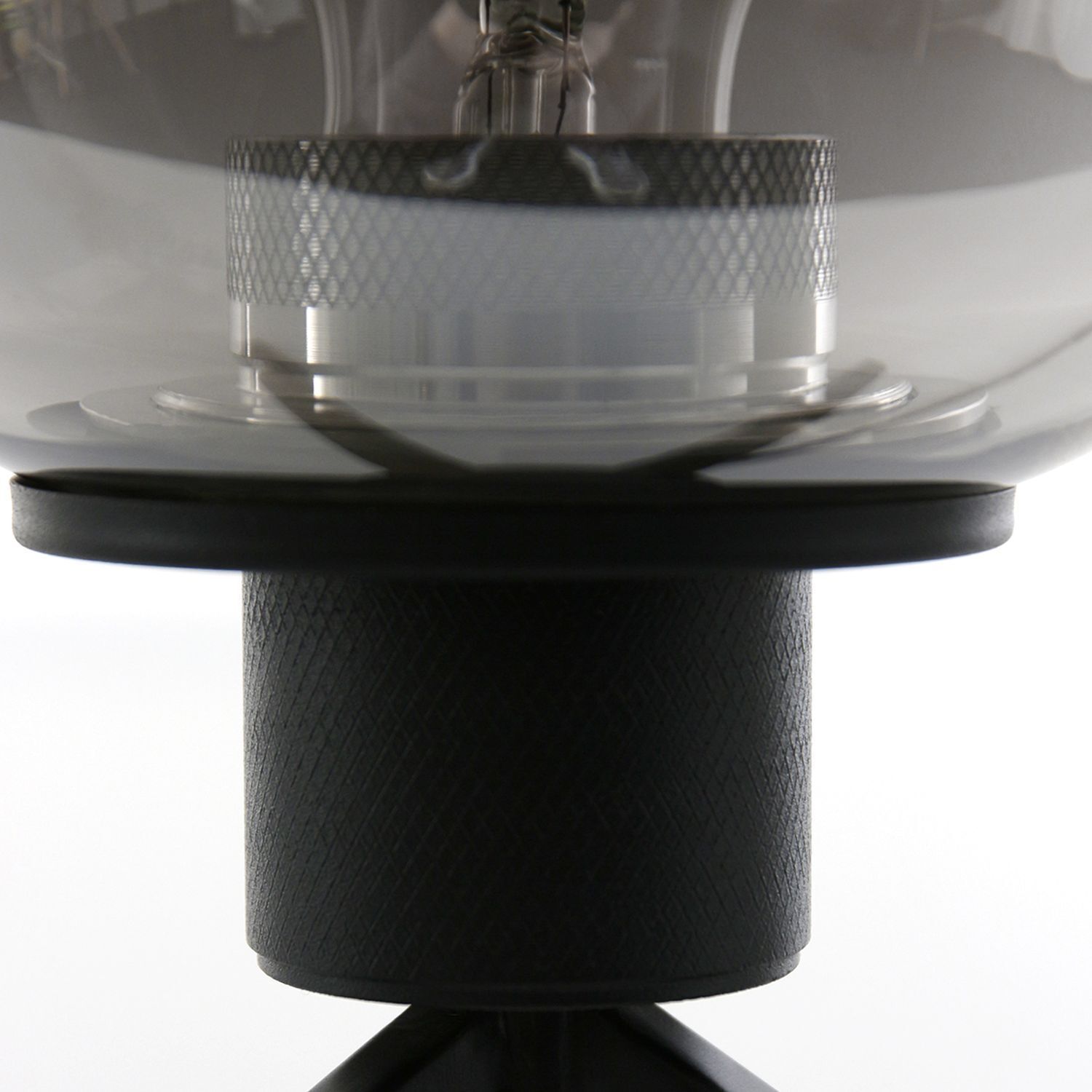 Lampe de table Abat-jour en verre Noir Gris Fumé 23 cm élégant