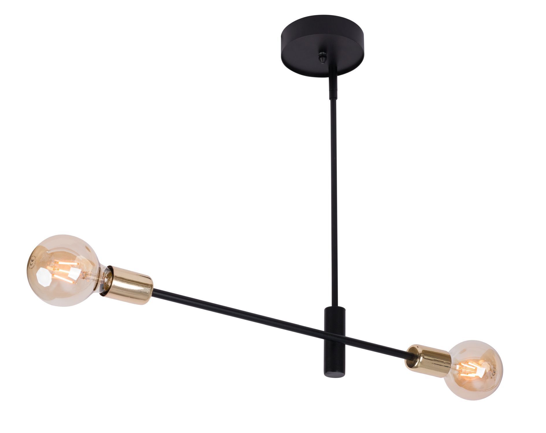 Suspension en métal noir or E27 design rétro