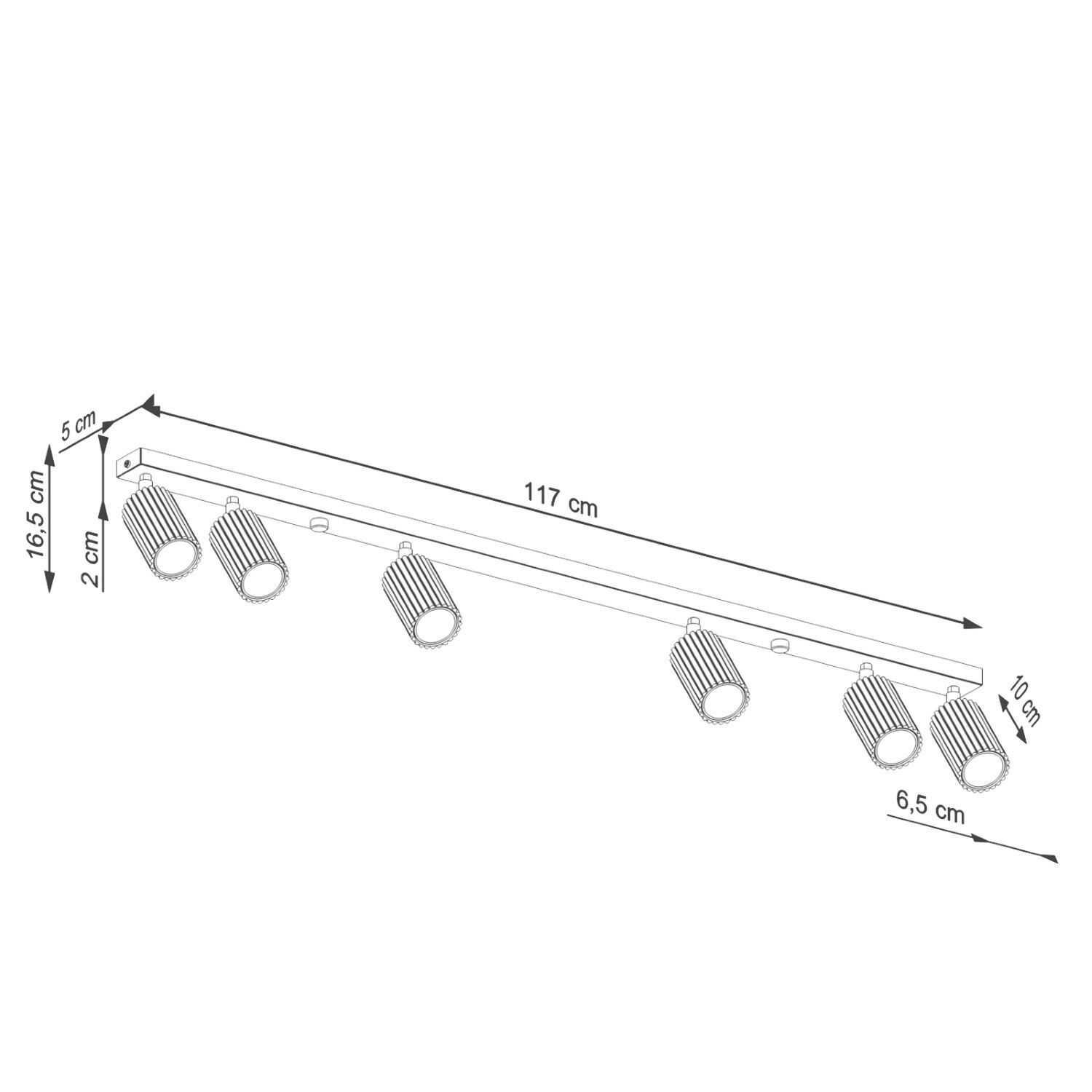 Lampe de plafonnier grande 117 cm de long 4-flamme GU10 en or Moderne
