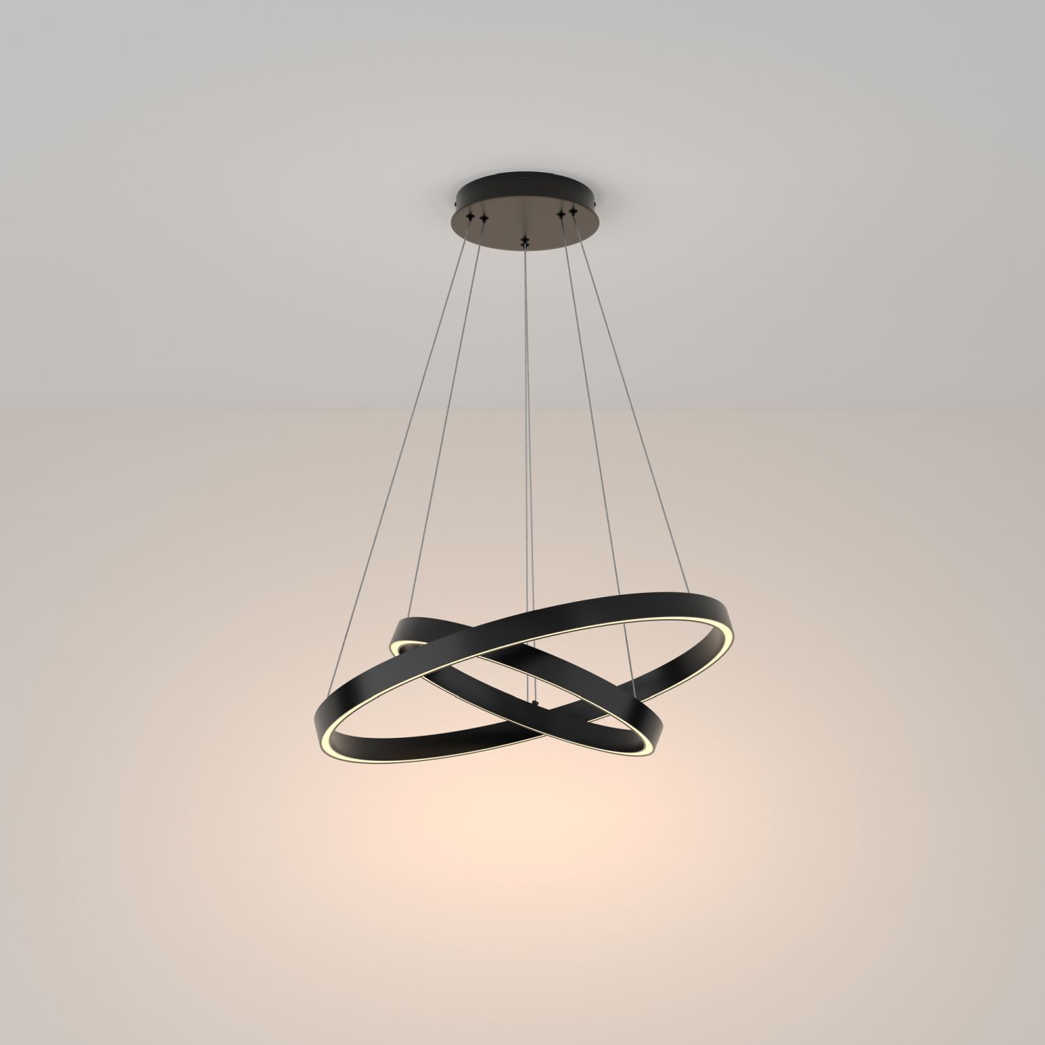 Lustre LED aluminium rond D : 60 cm H : max. 120 cm Leuchter, Lampe, Deckenleuchte, Leuchte