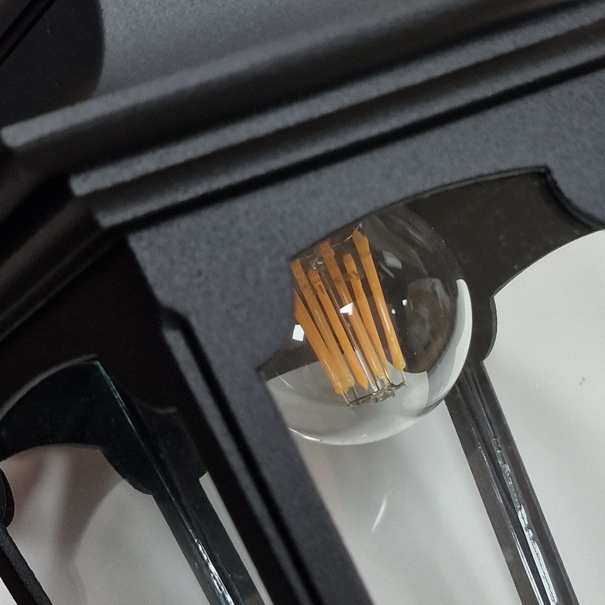 Außenlampe Schwarz IP44 E27 Glas Aluminium Rustikal