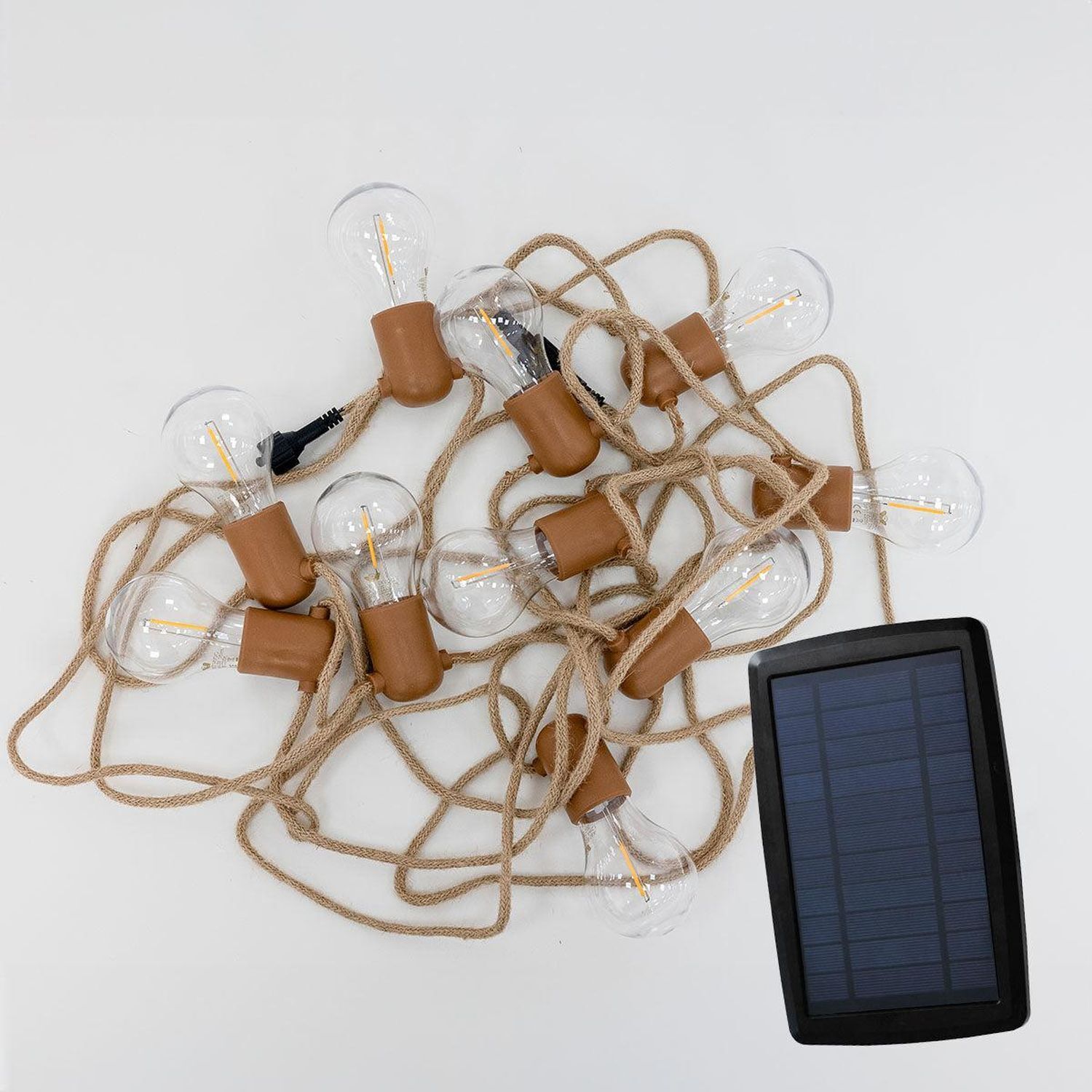 Solarlichterkette außen LED 2700K Jute IP44 5m lang Munition, Waffe