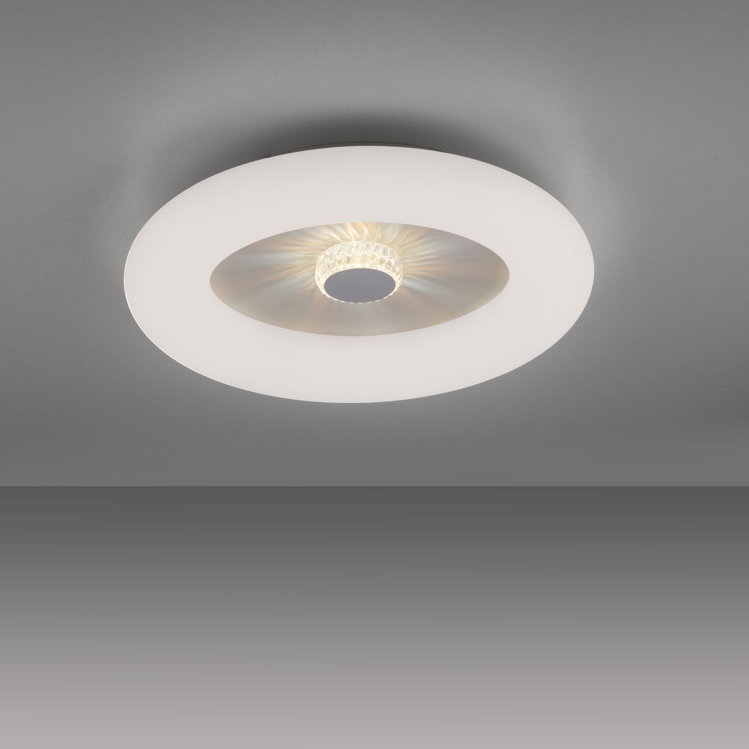 Lampe de plafonnier LED blanche avec variateur Télécommande Ø50 cm