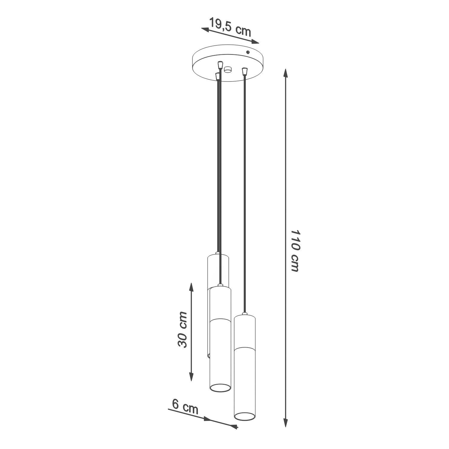 Lampe à suspendre Noir Gris Ø 20 cm Métal Béton 3 flammes