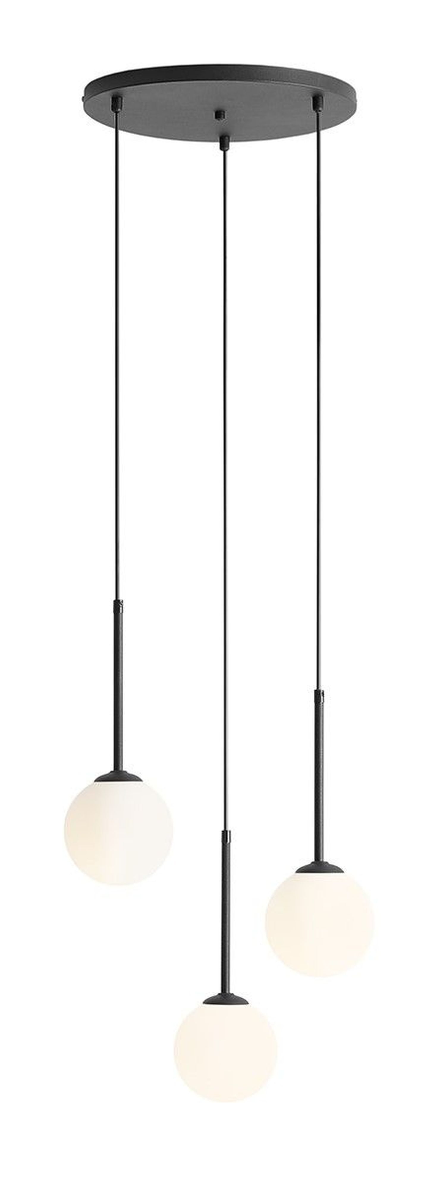 Lampe à suspendre ronde noir blanc 3-flamme E14 Ø44 cm