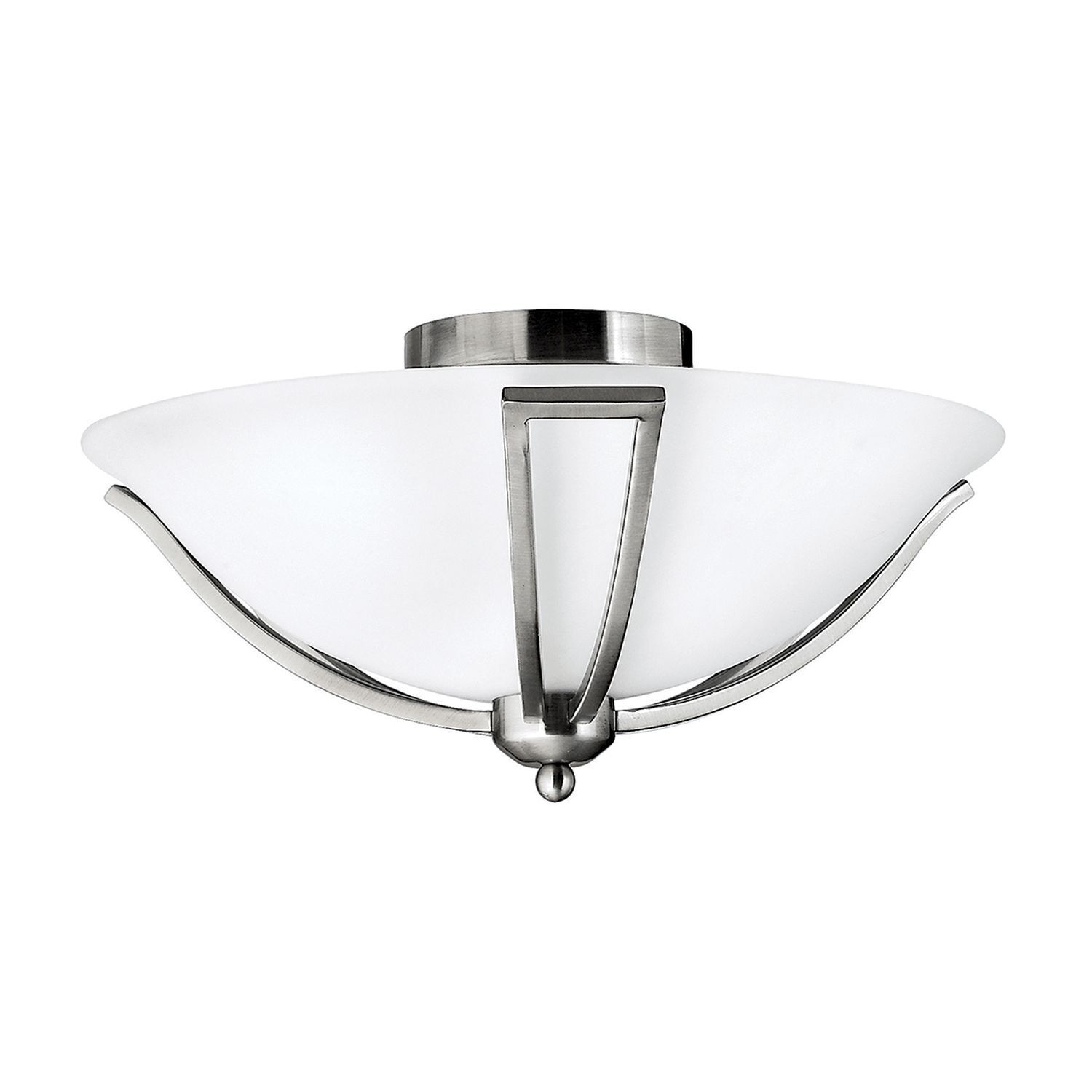 Elégant plafonnier VERVE blanc nickel brossé