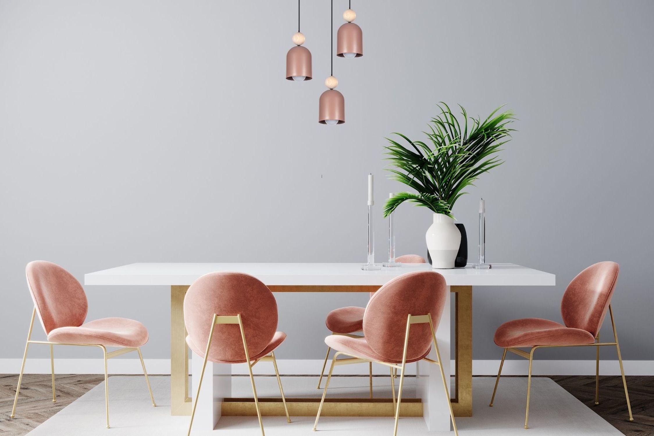 Suspension ronde Rose Métal Bois 3-flmg E27 Ø36 cm Speisesaal, Esstisch, Mobiliar, Tabelle, Tischplatte