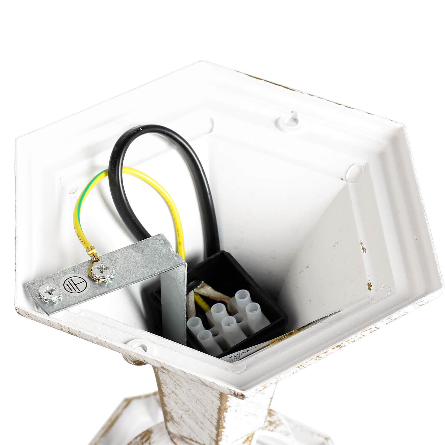 Lampe de socle rustique blanc or 50cm IP44 E27