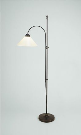 Lampadaire Blendarme laiton antique verre ivoire 160 cm