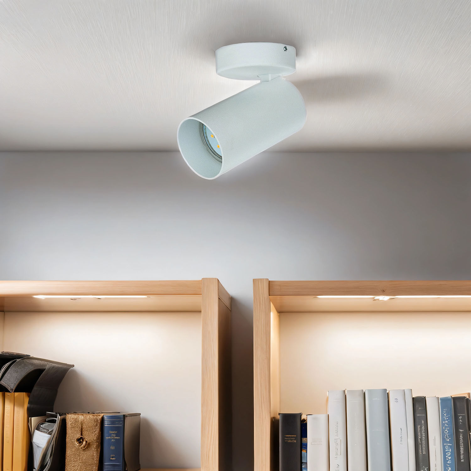 Spot de plafond rond blanc petit H:13cm compact GU10