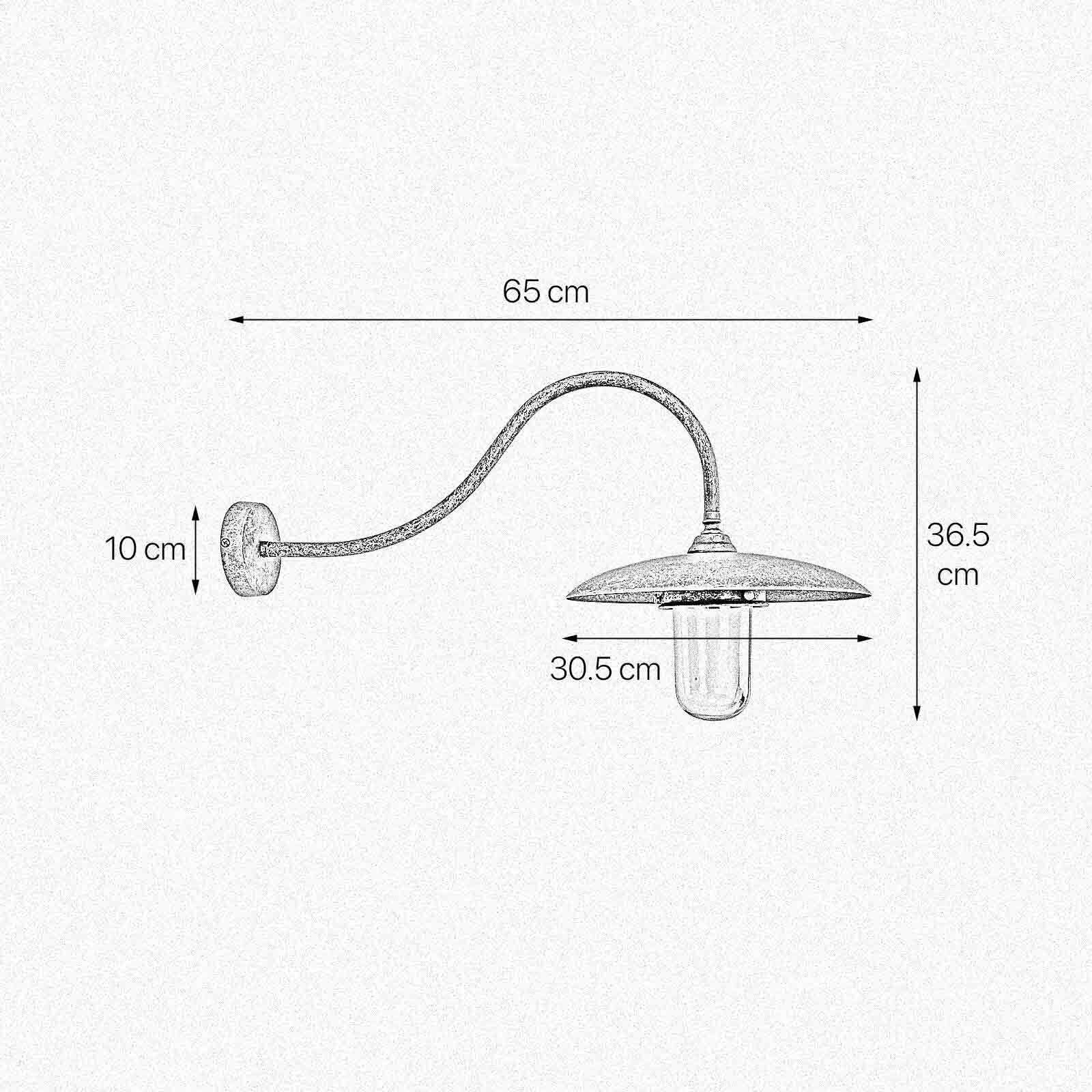 Lampe d'extérieur mur IP44 E27 verre laiton massif Maritim