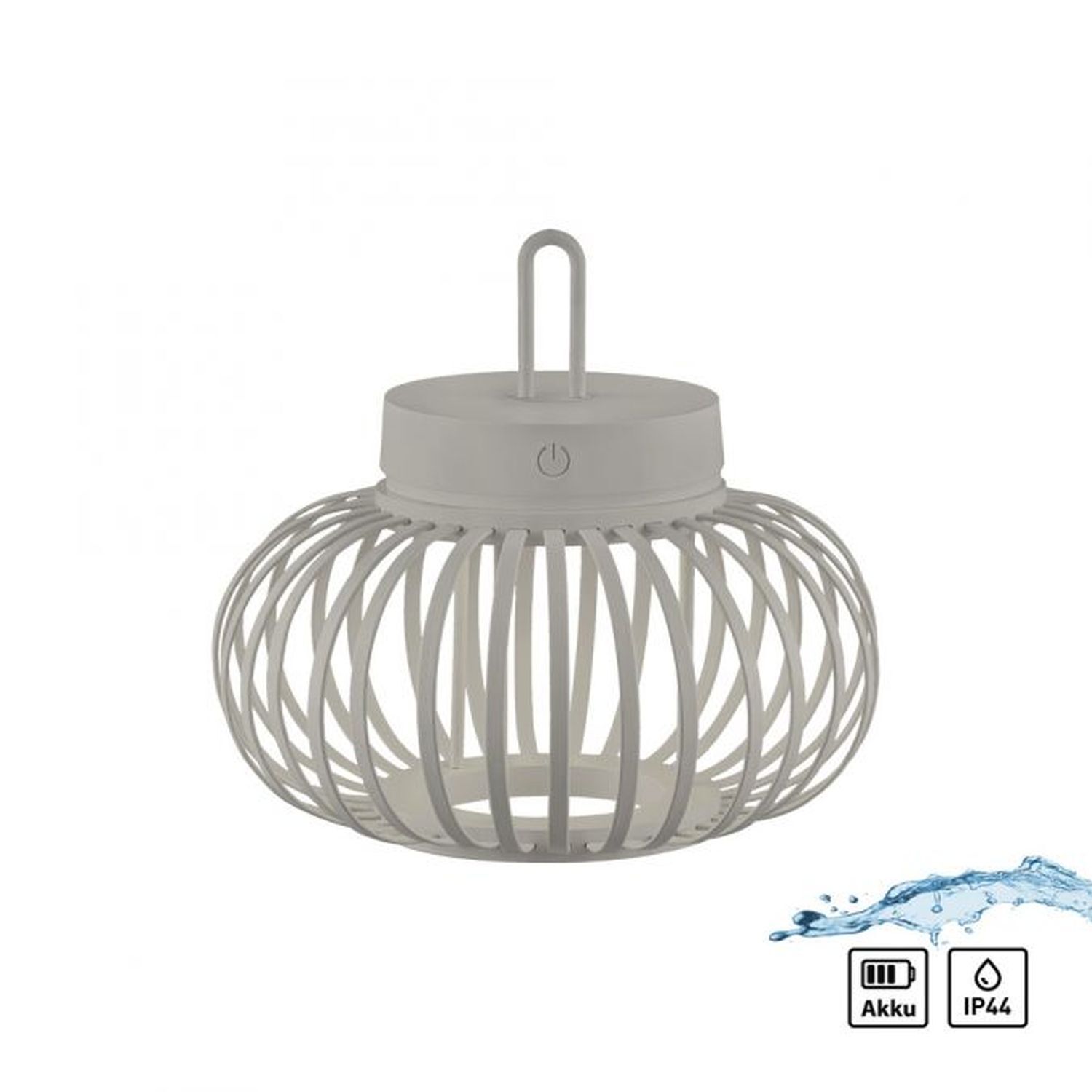 Lampe de table LED rechargeable Dimmer Touch 22 cm IP44 2 W Greige