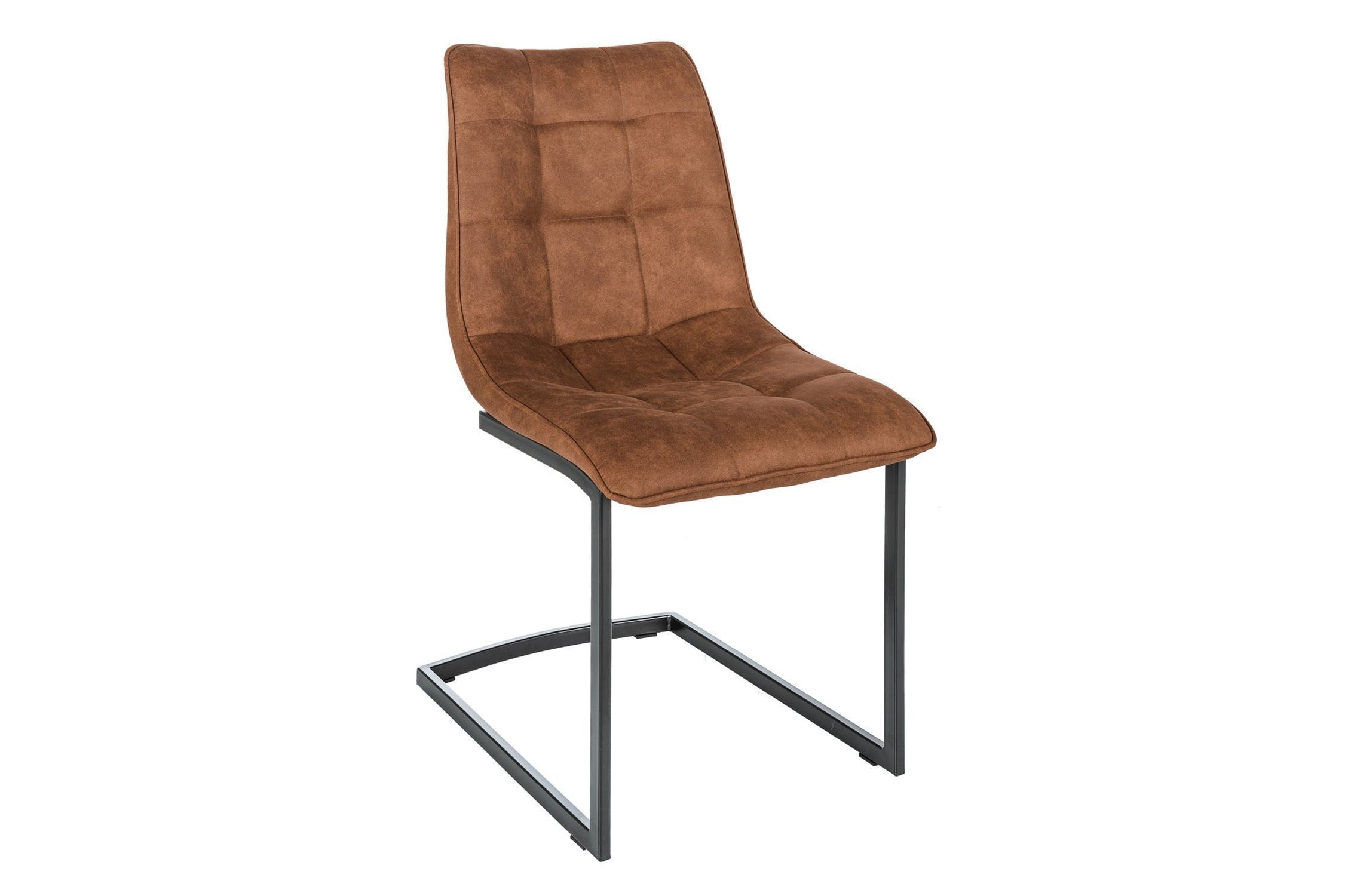 Chaise à bascule salle à manger marron noir en tissu métal