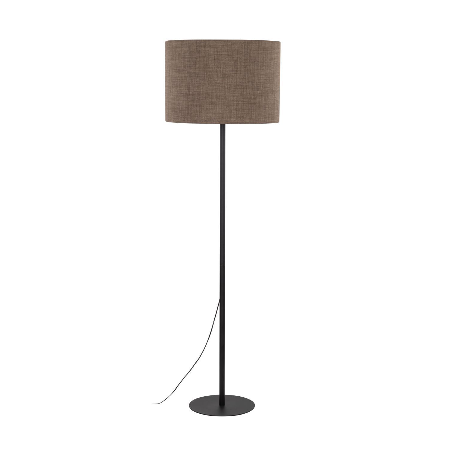 Lampadaire Moderne 165 cm Métal Jute E27 Noir Marron