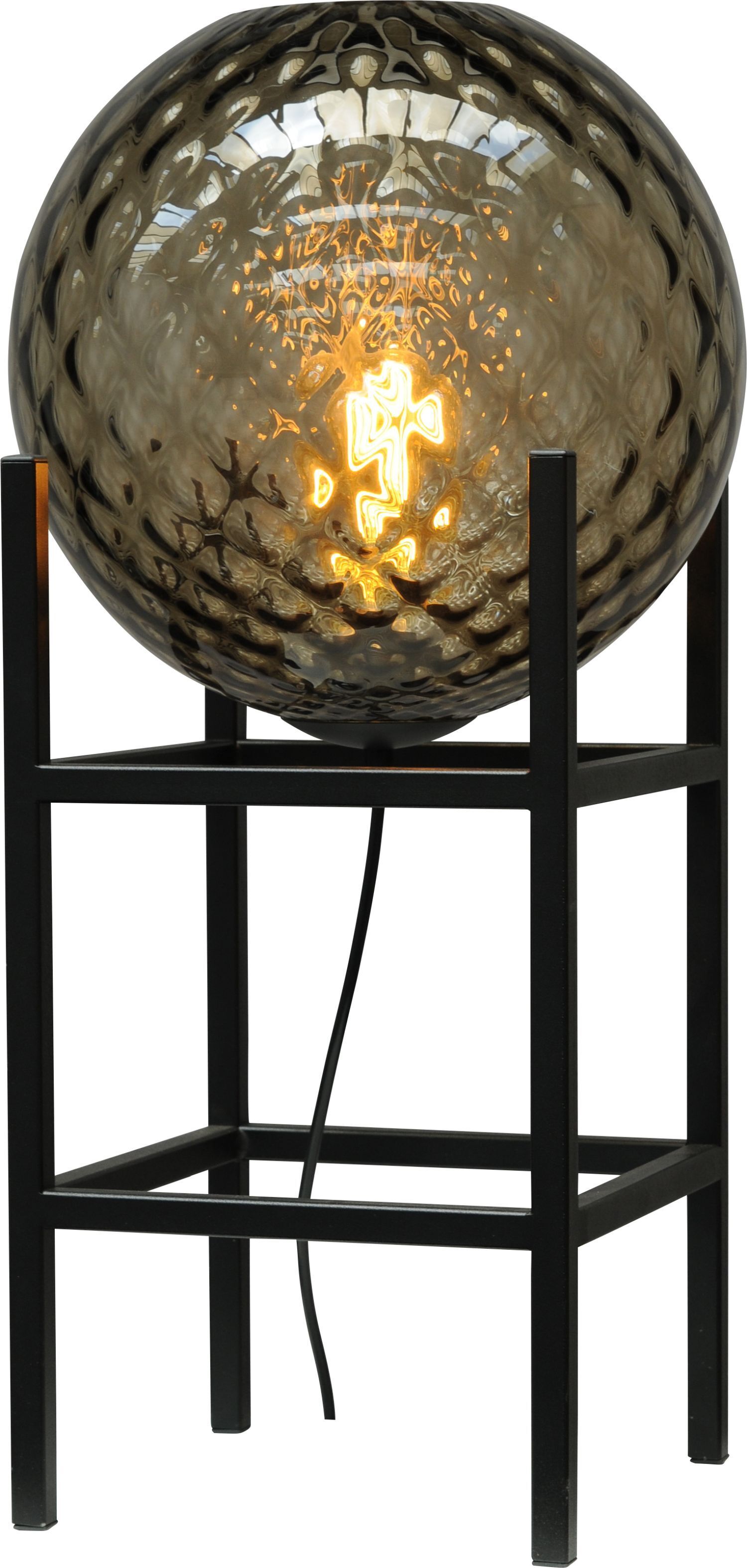 Lampe de table noir verre métal 57 cm E27 décoratif