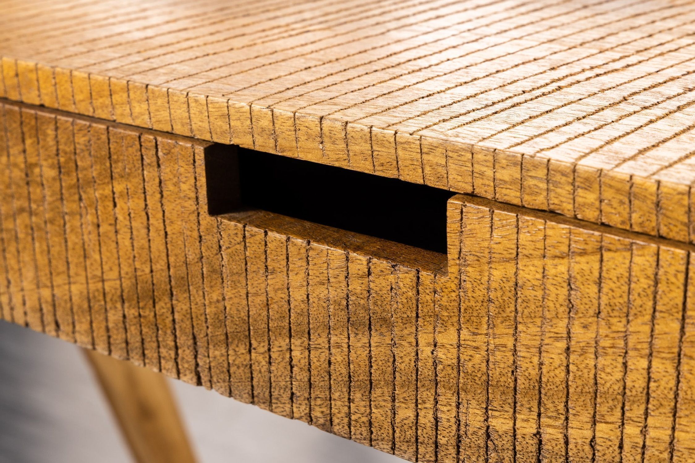 Schreibtisch mit Schublade Mango Holz in Natur 120x86 cm Innenarchitektur, Holz, Mobiliar, Tabelle, Hartholz
