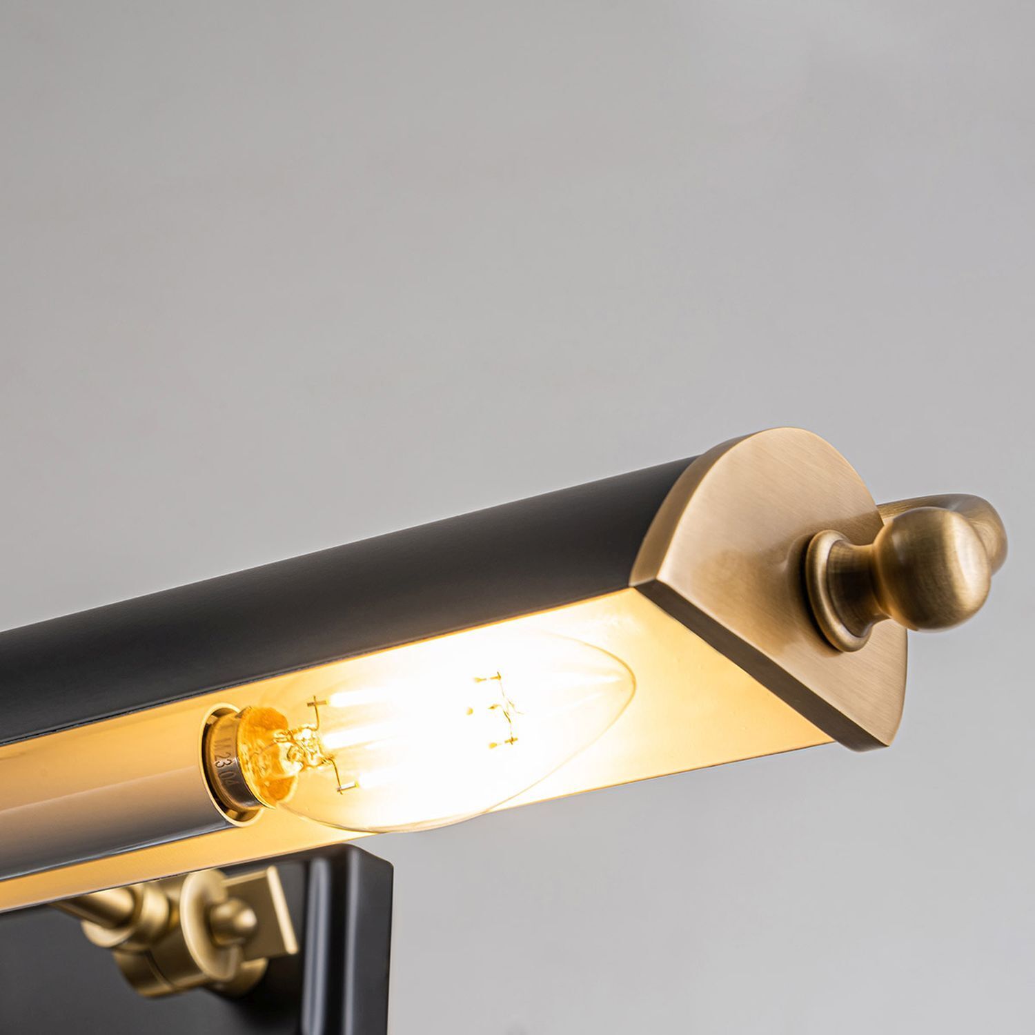 Bilderleuchte Schwarz Messing Antik verstellbar 70 cm PAIGE Beleuchtung