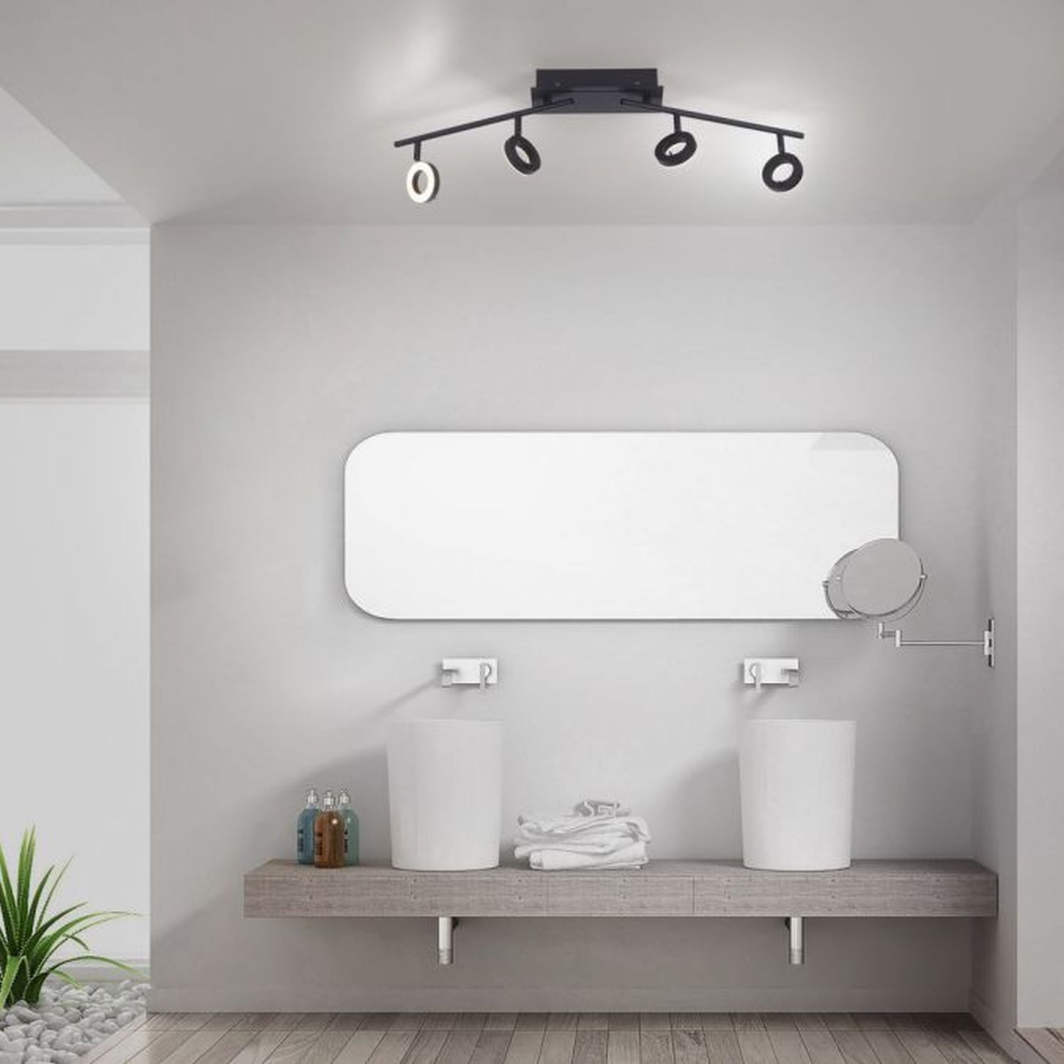 Spot de plafond flexible à LED anthracite IP44 94 cm 26 W