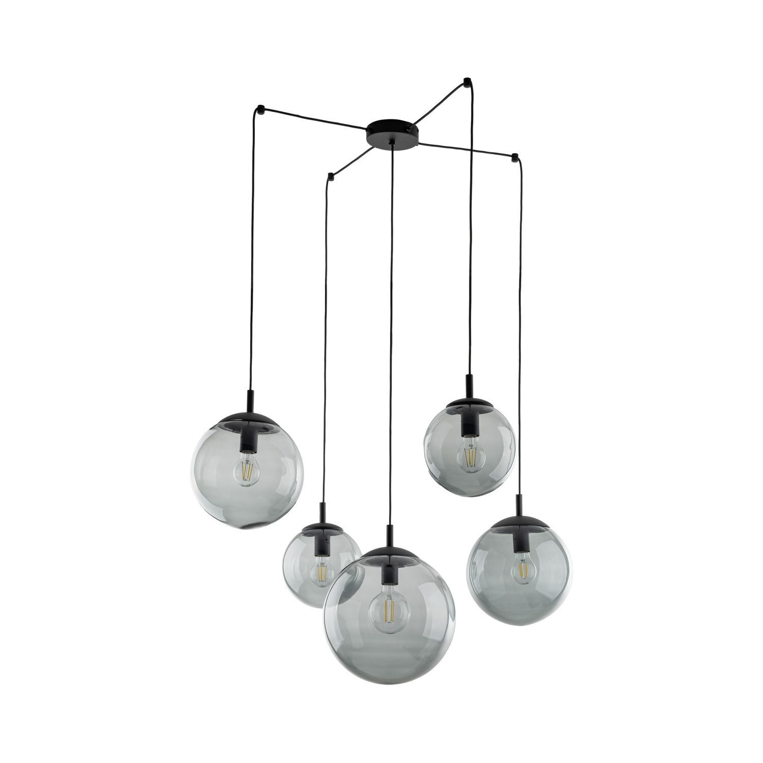 Suspension verre fumé métal H : max. 2,1 m XXL réglable