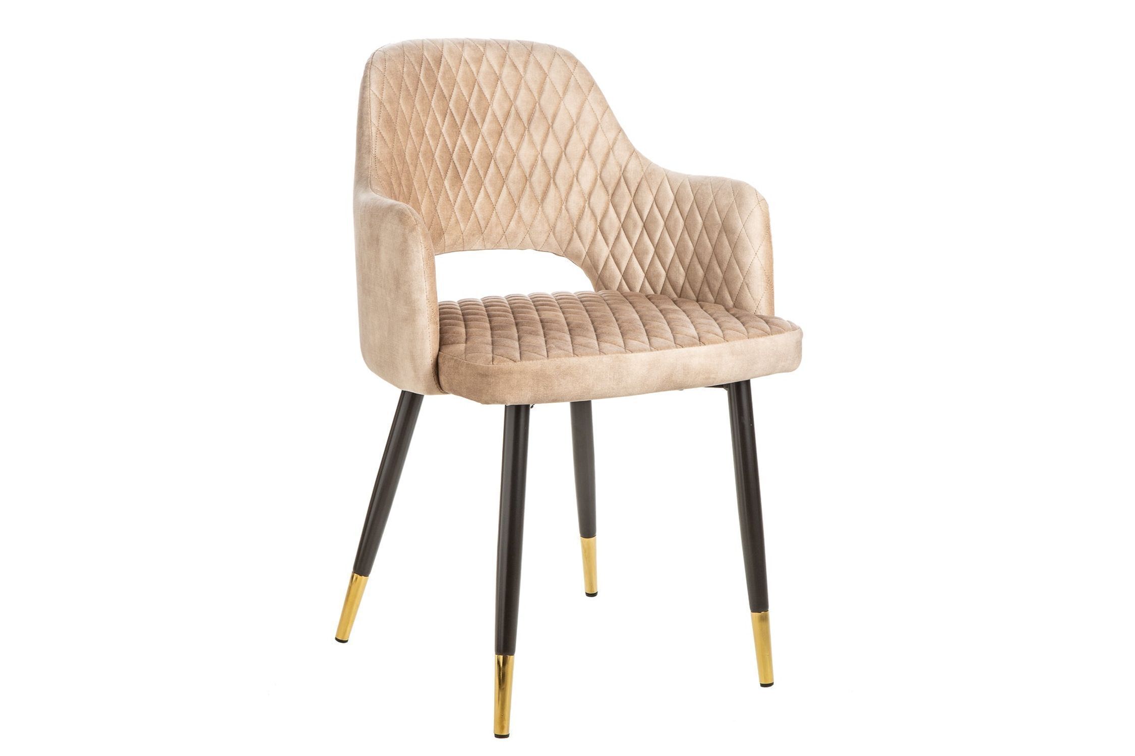 Chaise de salle à manger avec accoudoirs velours gris noir or Moebel, Stuhl