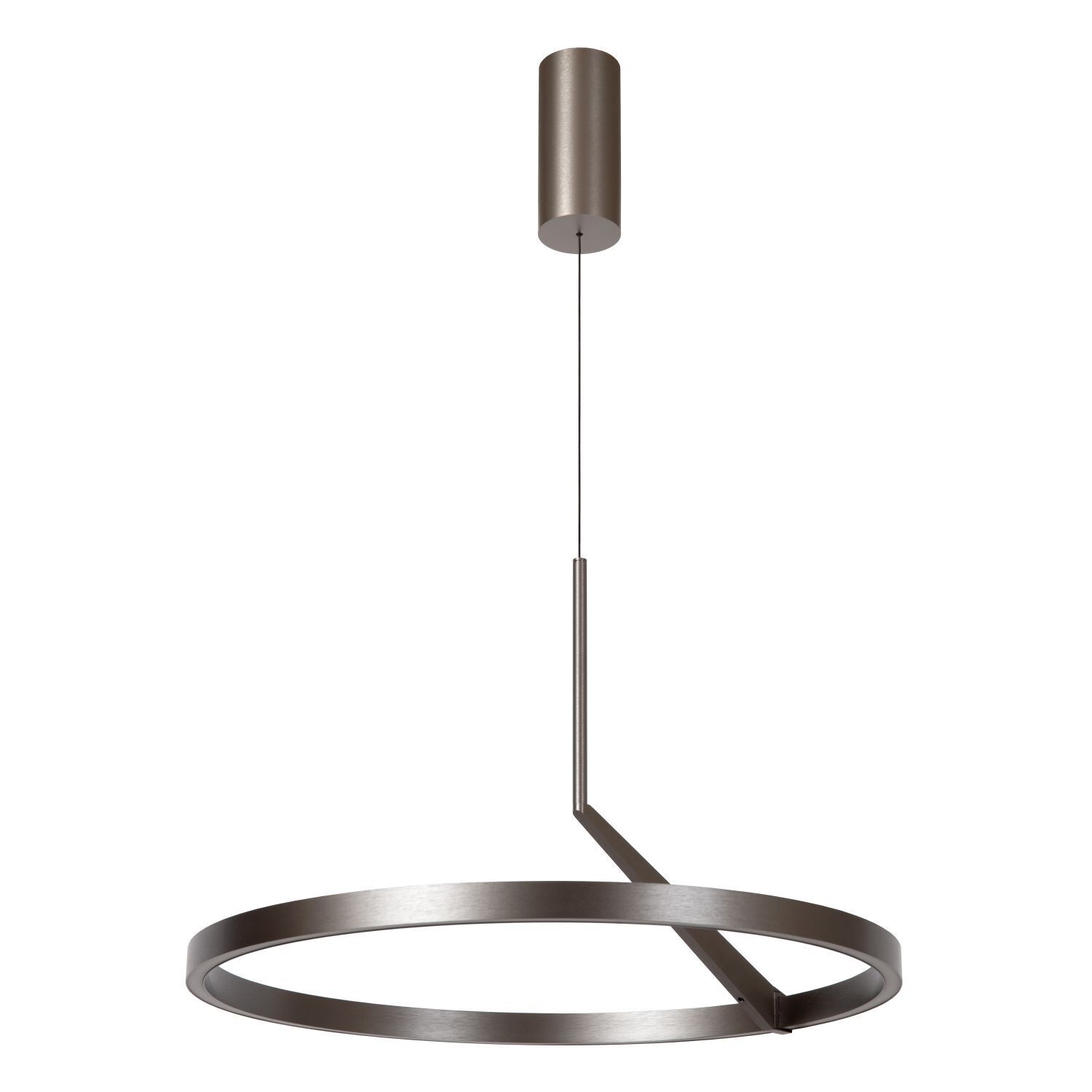 LED Hängelampe Aluminium Grau B:60 cm 2700 K edel Hängelampe, Kreisform, Metallisch, Ring, Pendelleuchte