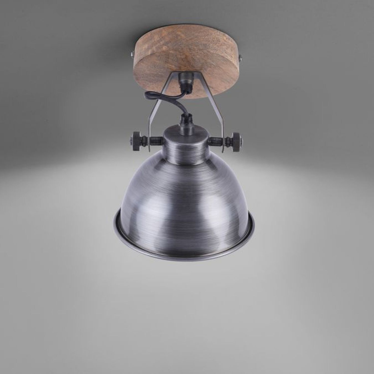 Spot mobile de plafond bois métal E14 Industrial Beleuchtung, Deckenleuchte, Lampe