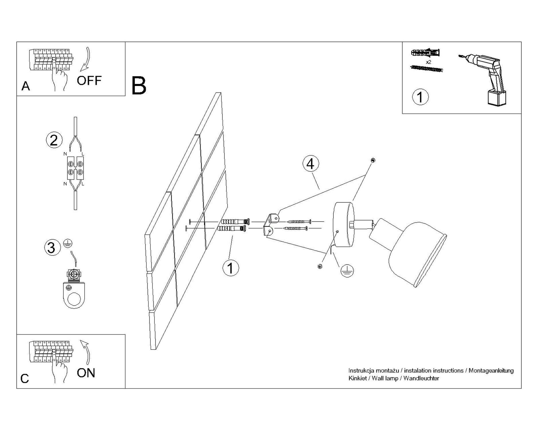 wandlampen-installation, wandlampen, lampe, halterung, montering