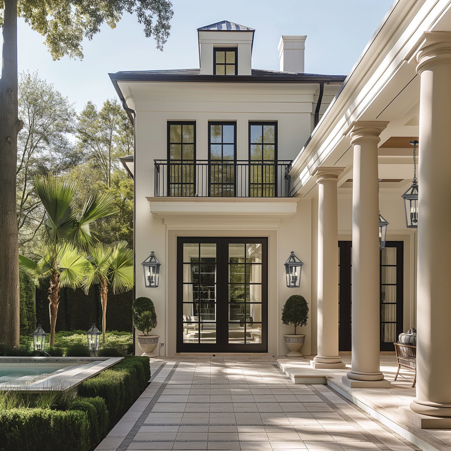 Außenwandlampe Edelstahl Glas H: 54 cm IP23 Schwarz 3x E14 Wohnen, Haus, Portikus, Villa, Tür