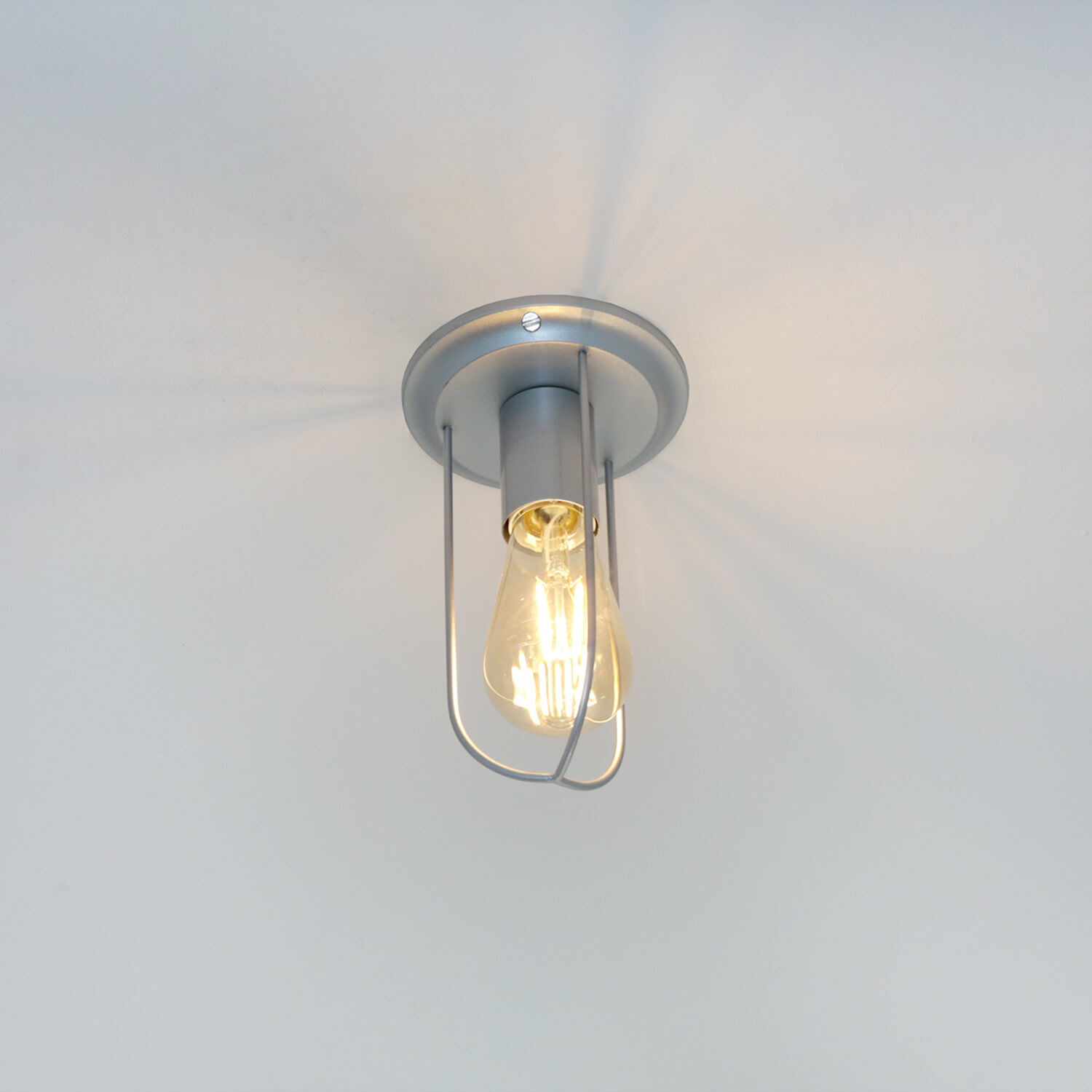 Plafonnier industriel Métal Gris E27 STEPP Licht, Leuchte, Deckenleuchte