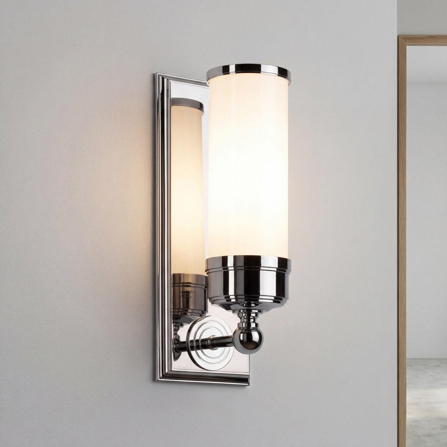 Wandlampe, Wandlampe, Metall, Chrom, Beleuchtung