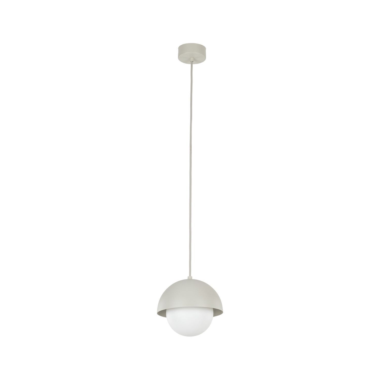 Lampe à suspendre Verre Métal Ø 17 cm Beige Blanc G9 Boule Abat-jour Lampe, Deckenleuchte, Leuchte