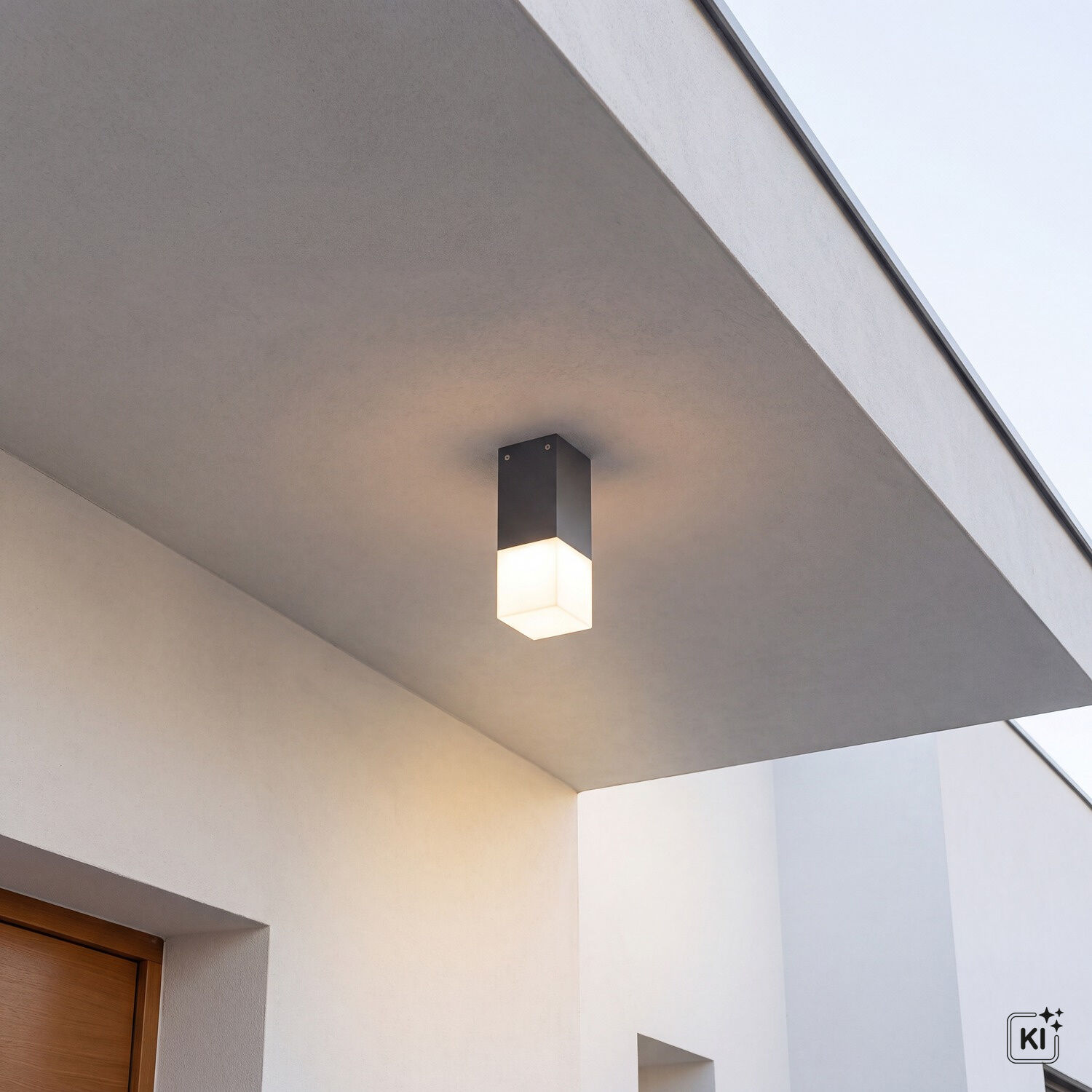 le51348-deckenleuchte-garten-terrasse-aussen-aluminium-kunststoff-modern-e27-ip44-grau-anthrazit-06 aussenleuchte, außenwandlampe, hängende leuchte, minimalistisch, klarer quadratischer kasten