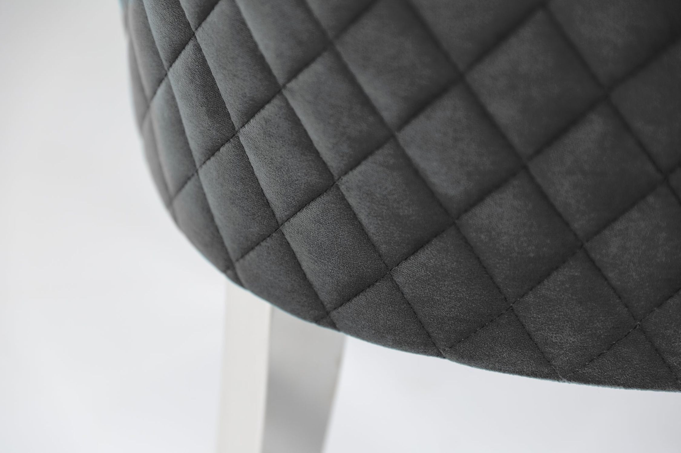 Chaise de salle à manger Gris Argent en velours Acier inoxydable Chesterfield Lampe, Lampenschirm