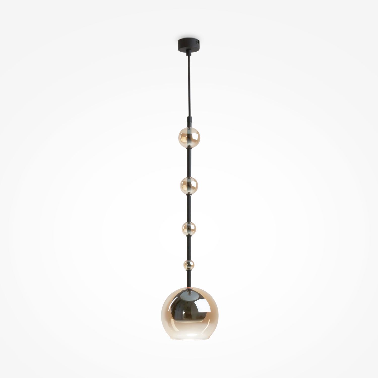 Lampe à suspendre métal verre fumé D : 16 cm rond GU10 Moderne Zubehor, Lampe