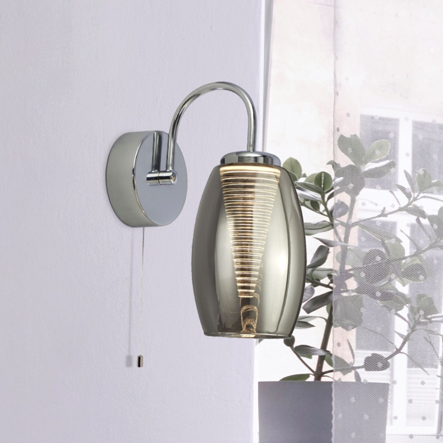 Applique LED avec interrupteur verre fumé 3000 K 202 lm