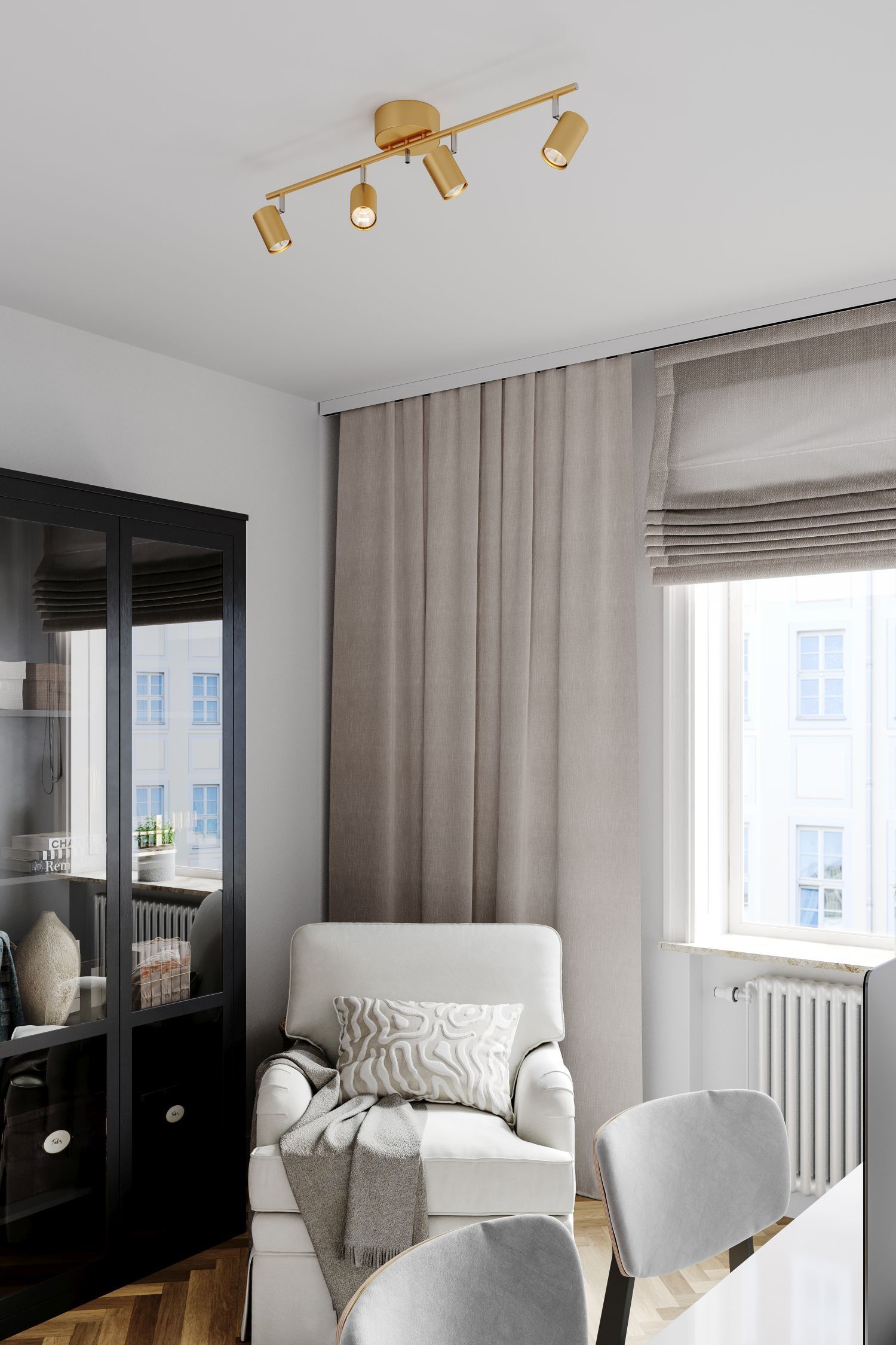 deckenleuchte, spotleuchte, goldfarben, raumbeleuchtung, wohnzimmer