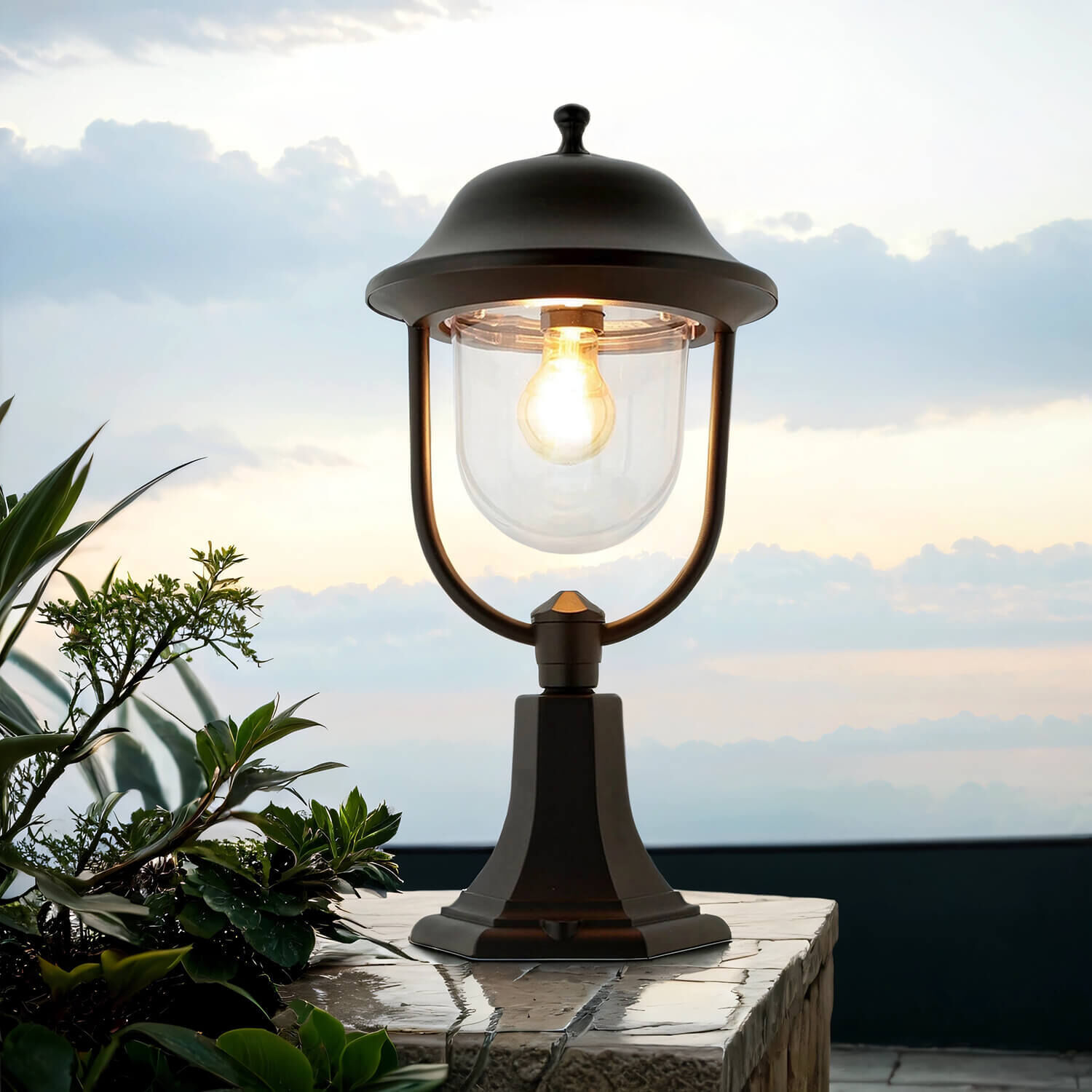 Luminaire de socle extérieur 55cm Rustique IP43 E27 BERLAAR Lampe