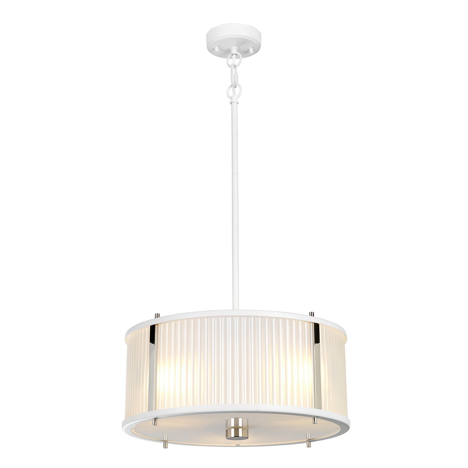 Lampe à suspendre Blanc Verre Métal Ø40cm rond Art Nouveau Lampe, Kronleuchter, Leuchte