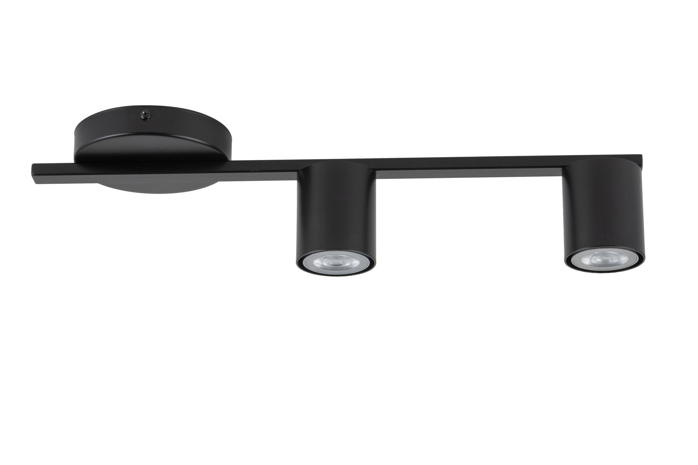 Plafonnier GU10 noir métal 46 cm long 2 flammes