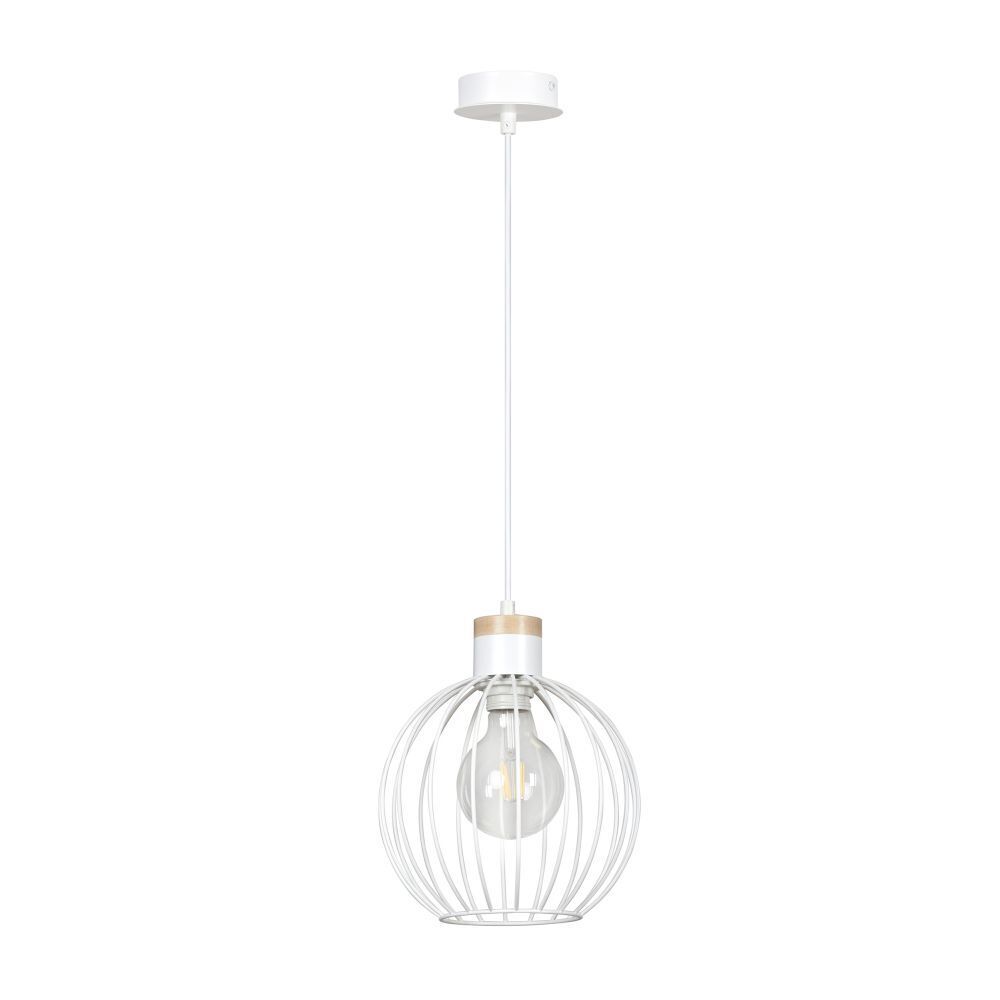 Lampe à suspendre Blanc rond Boule Ø22cm E27 Fil Abat-jour