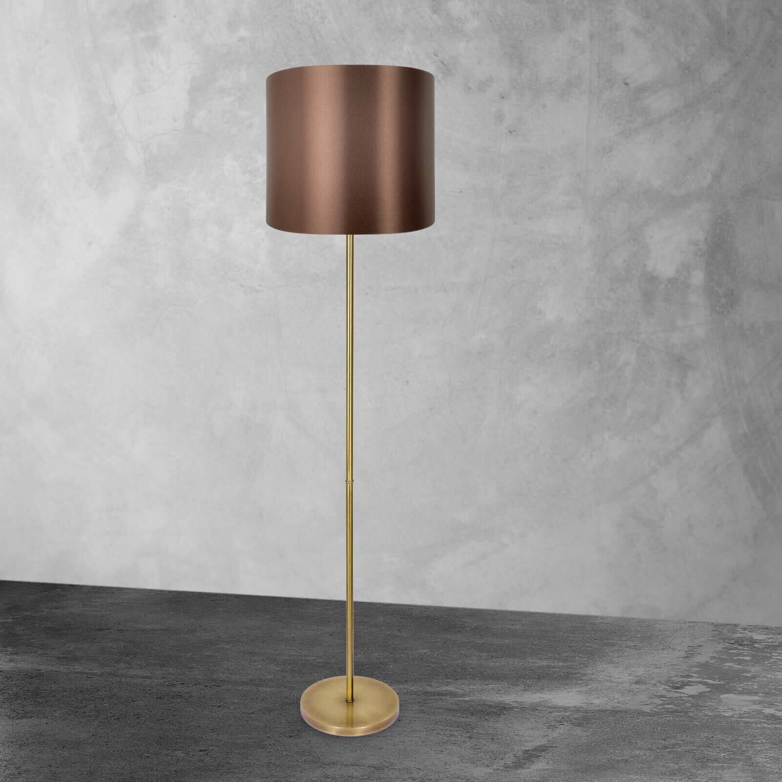 Lampadaire E27 160,5 cm en bronze clair brun laiton tissu