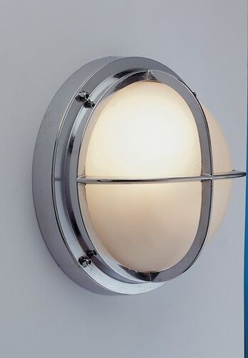 Applique extérieure ronde chrome Maritim IP54 porte d'entrée