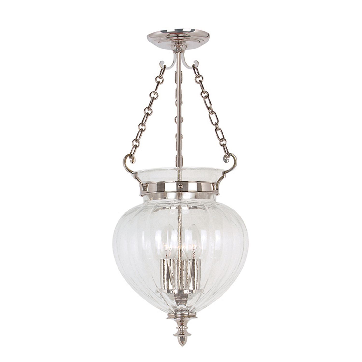 Plafonnier CANDELA 6 Nickel Ø28cm 3-flmg Lampe