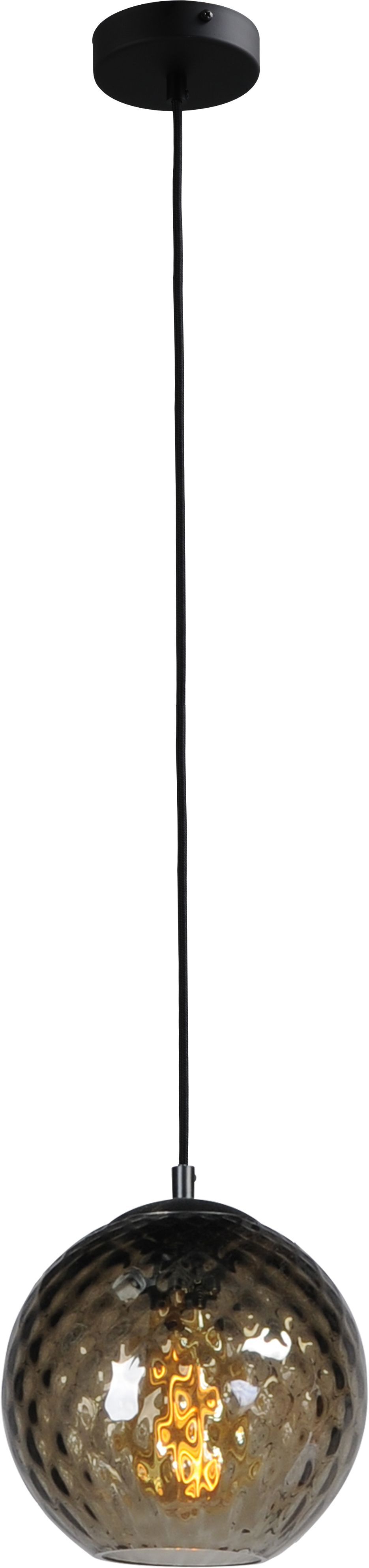 Lampe à suspendre Verre Abat-jour Ø 25 cm Boule Noir E27