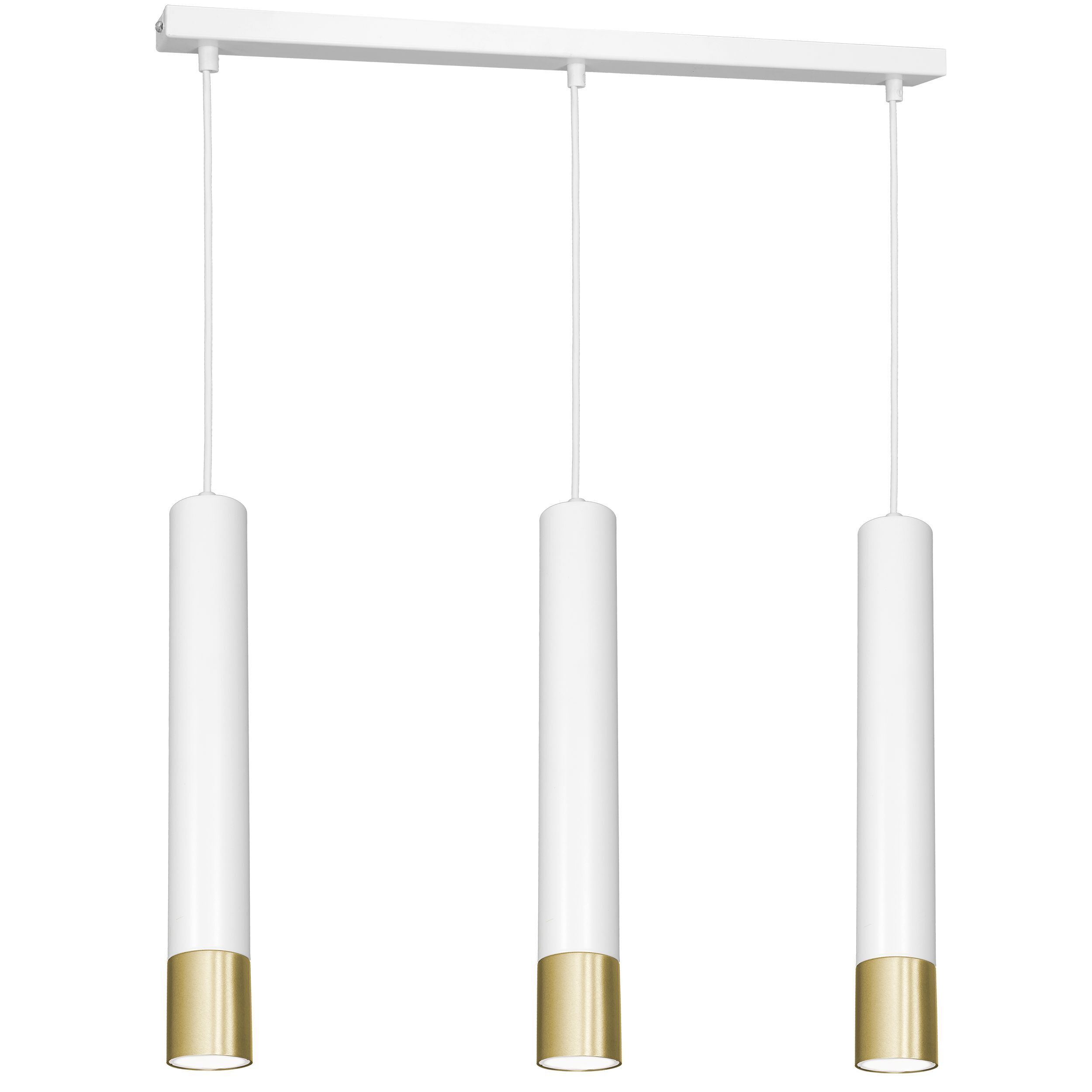 Lampe à suspendre métal 3 flammes blanc or GU10 Moderne