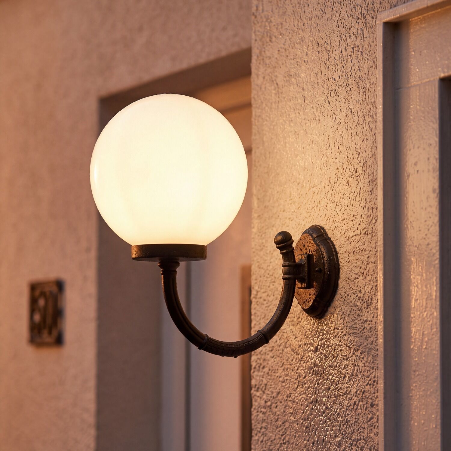 Applique Noir Blanc IP43 E27 Vintage Porte d'entrée